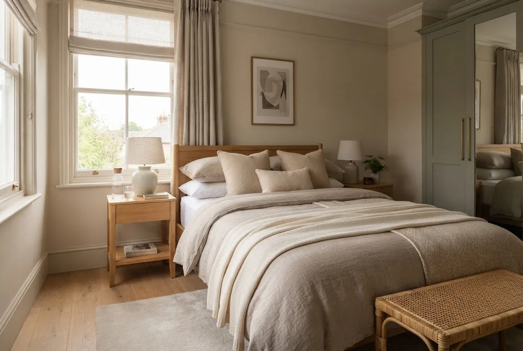 Bedding sets double styled on an elegant UK bedroom bed