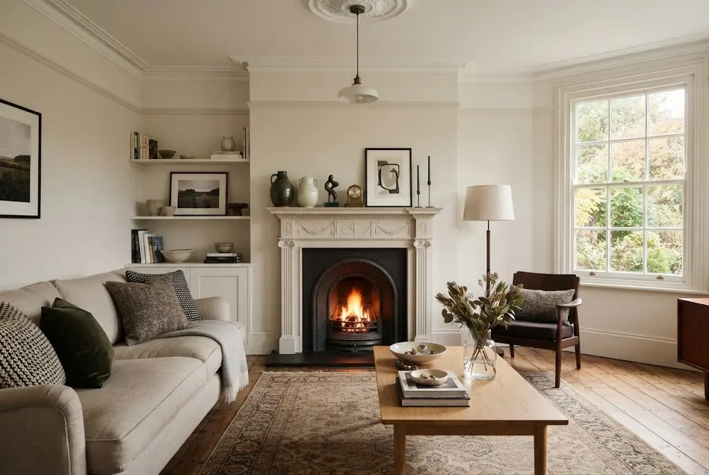 Home ornaments styled in a sophisticated UK living room